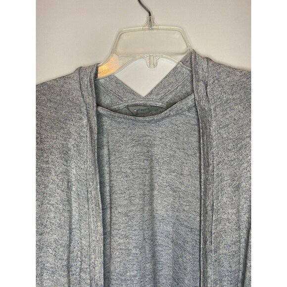 Athleta Luxe Pose Open Front Cardigan Sweater Jacket Heathered Grey XXS - Picture 2 of 5